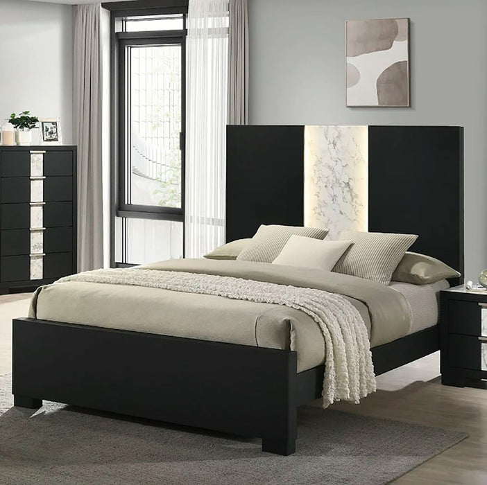 Crown Mark Furniture Rangley Queen Panel Bed in Black B6835-Q
