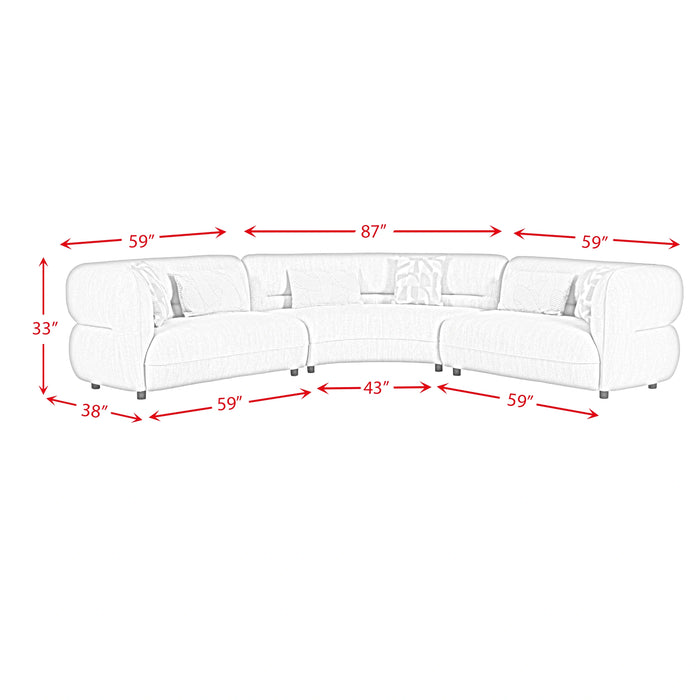 Four Seasons Loveseat in Woolen Camel with 2 Pillows