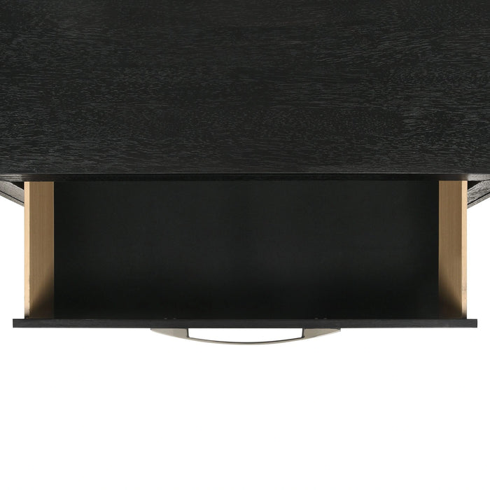 Allan Bedroom Set with 2 Nightstands in Black