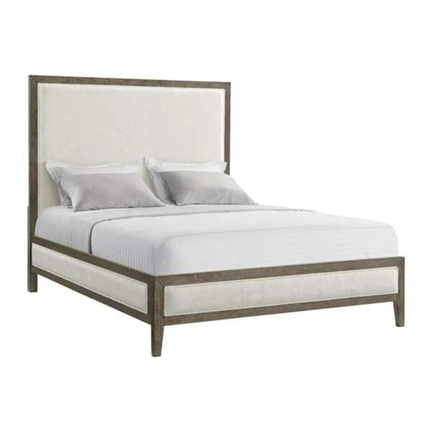 Elements International Versailles King Upholstered Panel Bed in Grey image