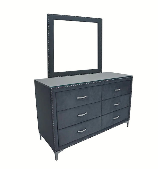 Crown Mark Furniture Lucinda Dresser Mirror in Gray