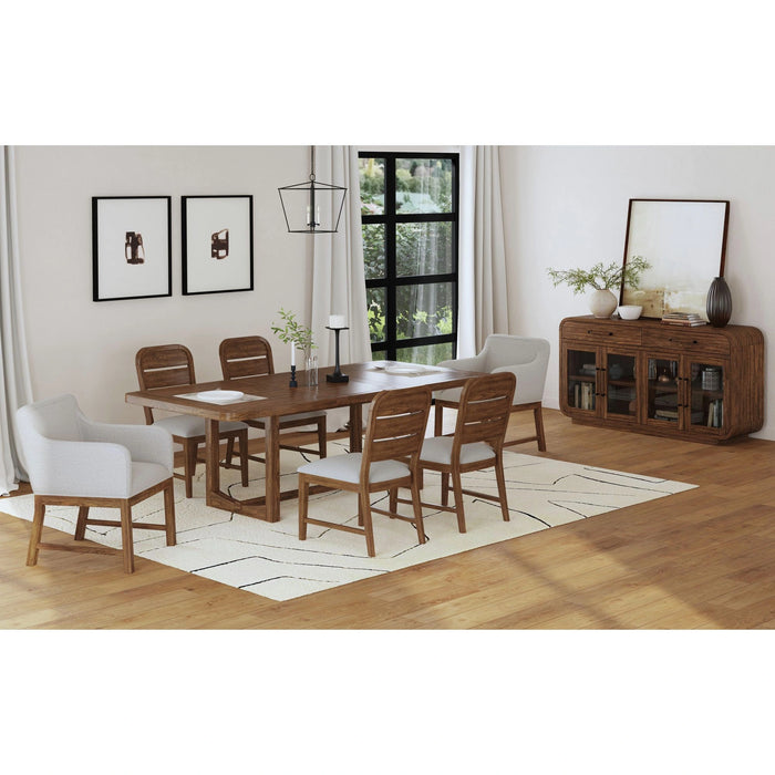 Glinda UPH Chair with Light Grey Fabric in Brown (2 Per Carton)