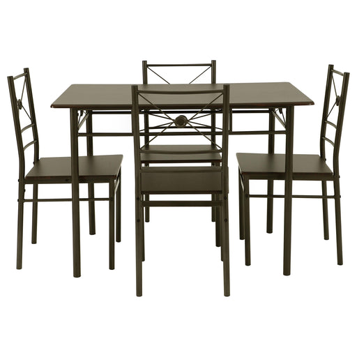 Anna 5-piece Rectangular Dining Set Dark Bronze - Furniture House (VA)
