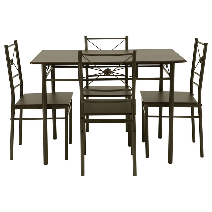 Anna 5-piece Rectangular Dining Set Dark Bronze - Furniture House (VA)
