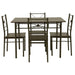 Anna 5-piece Rectangular Dining Set Dark Bronze - Furniture House (VA)