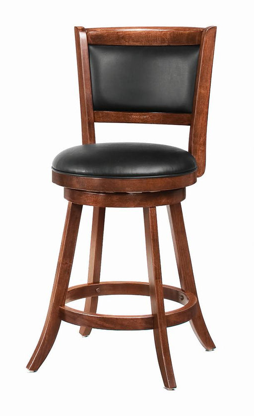 Broxton Upholstered Swivel Counter Height Stools Chestnut and Black (Set of 2) - Furniture House (VA)