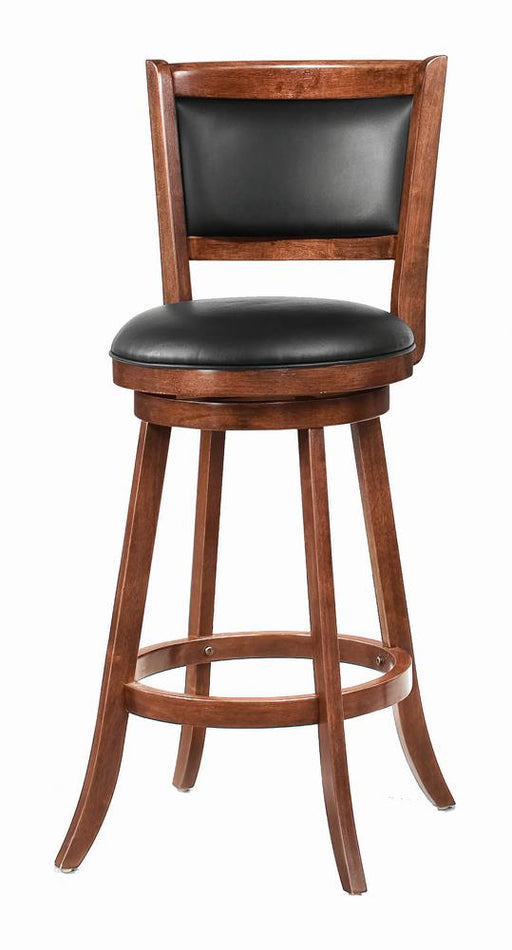 Broxton Upholstered Swivel Bar Stools Chestnut and Black (Set of 2) - Furniture House (VA)