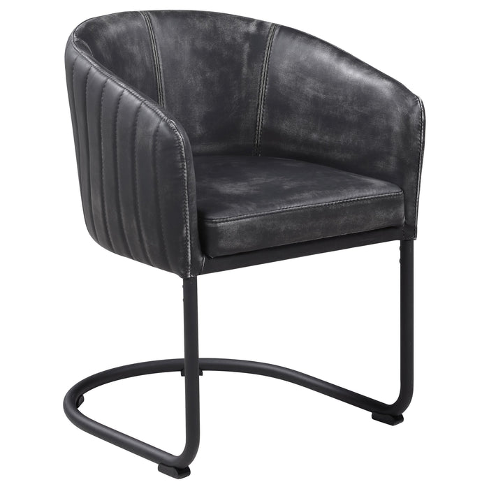 Banner Upholstered Dining Chair Anthracite and Matte Black image