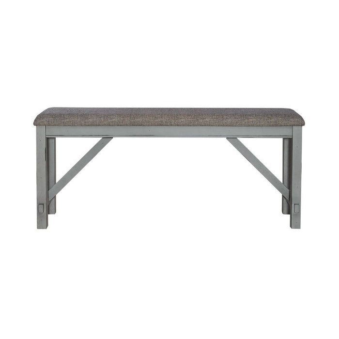 Liberty Furniture Newport Counter Height Dining Bench in Smokey Grey