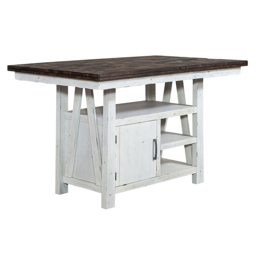 Farmhouse Gathering Table in White/Oak - Furniture House (VA)