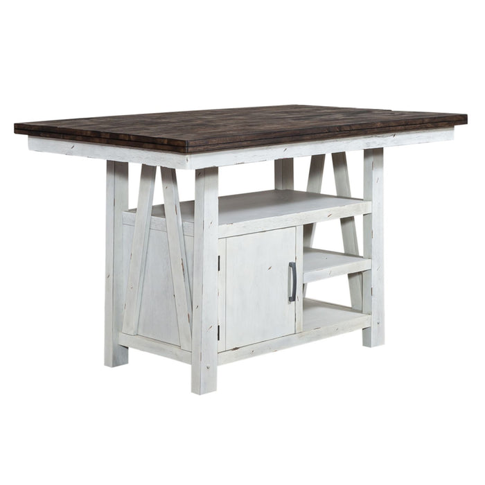 Farmhouse Gathering Table in White/Oak - Furniture House (VA)
