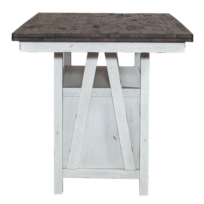 Farmhouse Gathering Table in White/Oak - Furniture House (VA)