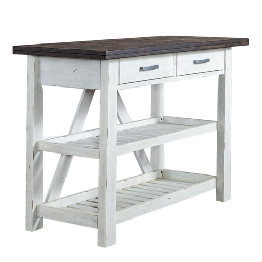 Farmhouse Server in White/Oak - Furniture House (VA)