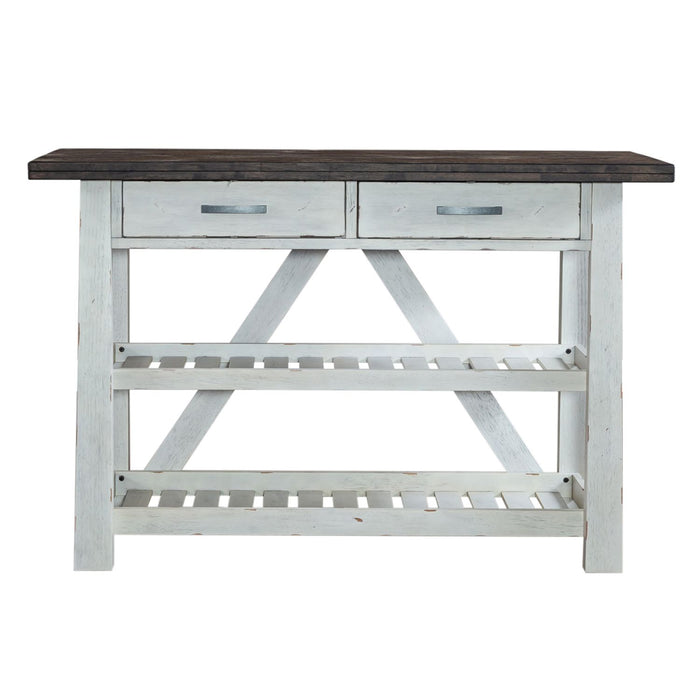 Farmhouse Server in White/Oak - Furniture House (VA)
