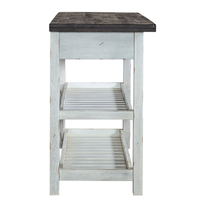 Farmhouse Server in White/Oak - Furniture House (VA)