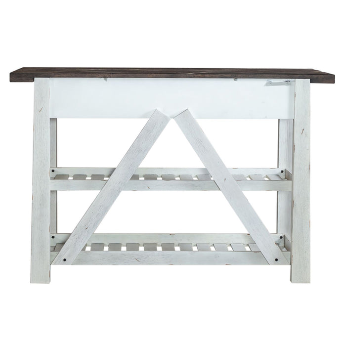 Farmhouse Server in White/Oak - Furniture House (VA)
