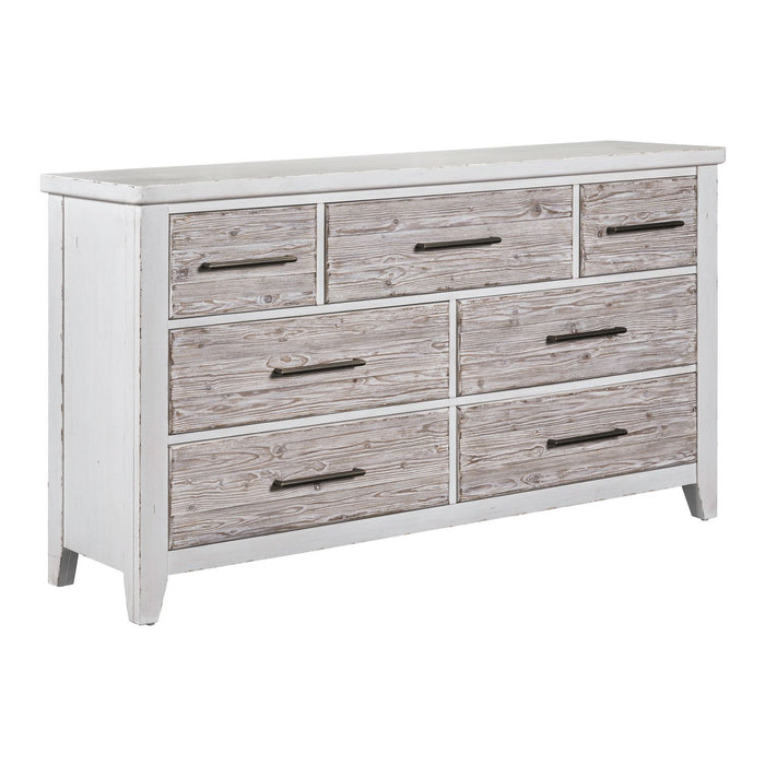 Backroads Dresser in Weathered White/Parchment Brown - Furniture House (VA)