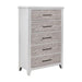 Backroads Drawer Chest in Weathered White/Parchment Brown - Furniture House (VA)