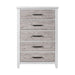 Backroads Drawer Chest in Weathered White/Parchment Brown - Furniture House (VA)
