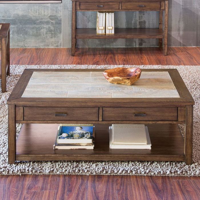 Liberty Furniture Mesa Valley Cocktail Table in Tobacco
