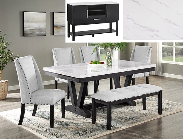 Vance Faux Marble Dining Table