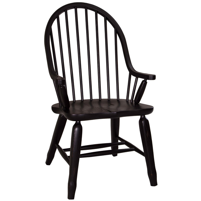 Treasures Bow Back Arm Chair in Black (Set of 2) - Furniture House (VA)