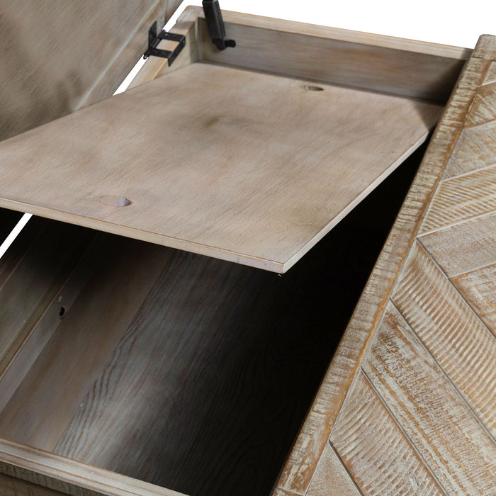 Parkland Falls Square Lift Top Cocktail Table in Weathered Taupe - Furniture House (VA)