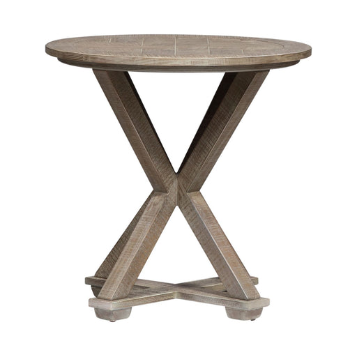 Parkland Falls Round End Table in Weathered Taupe - Furniture House (VA)