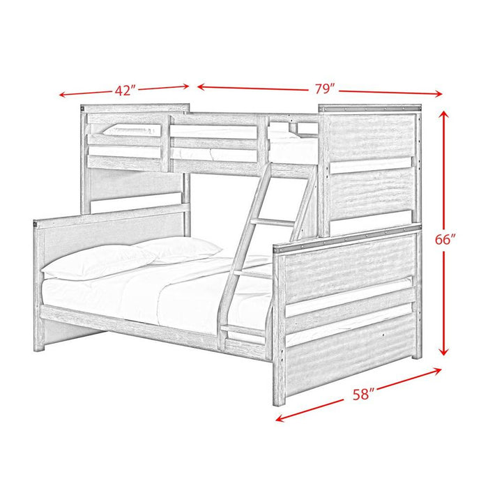 Elements International Wade Twin over Full Bunk Bed in Gray