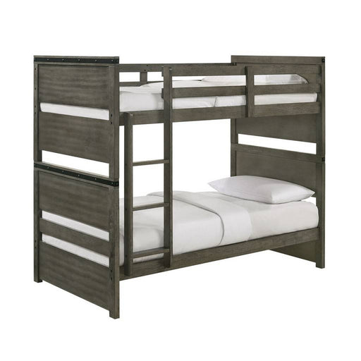 Elements International Wade Twin over Twin Bunk Bed in Gray image