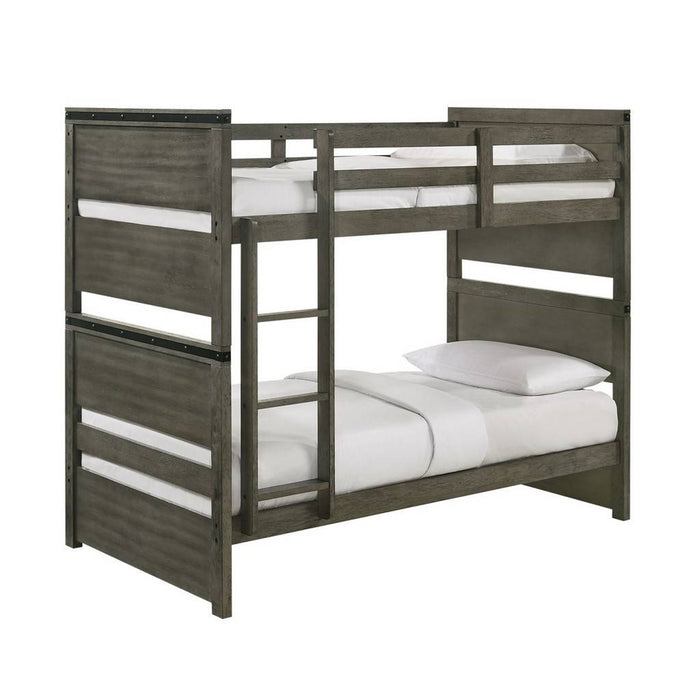 Elements International Wade Twin over Twin Bunk Bed in Gray image
