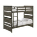 Elements International Wade Twin over Twin Bunk Bed in Gray image