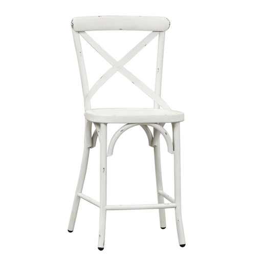 Vintage Series X Back Counter Chair in Antique White (Set of 2) - Furniture House (VA)
