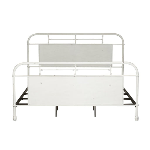 Vintage Series King Metal Bed in Antique White - Furniture House (VA)