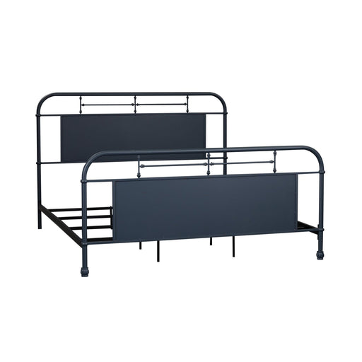Vintage Series King Metal Bed in Navy - Furniture House (VA)