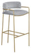 Comstock Upholstered Low Back Stool Grey and Gold - Furniture House (VA)