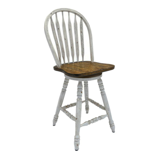 Carolina Crossing Windsor Swivel Counter Chair - White - Furniture House (VA)