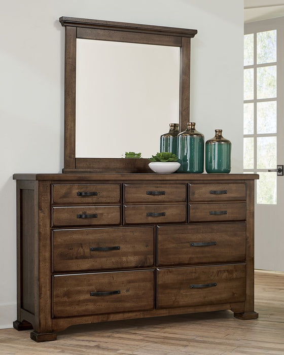 Vaughan-Bassett Joinery Landscape Mirror in Natural Oak