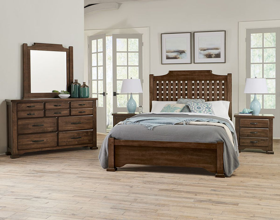 Vaughan-Bassett Joinery Plank Queen Poster Bed in Natural Oak 192