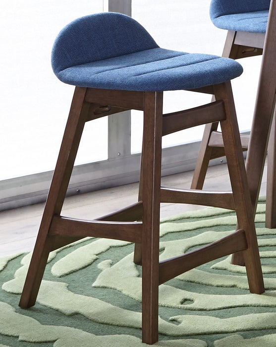 Liberty Furniture Space Saver 24" Counter Chair (Blue) in Satin Walnut (Set of 2)