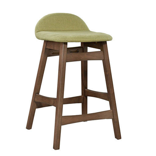 Space Saver 24" Counter Chair (Green) in Satin Walnut (Set of 2) - Furniture House (VA)