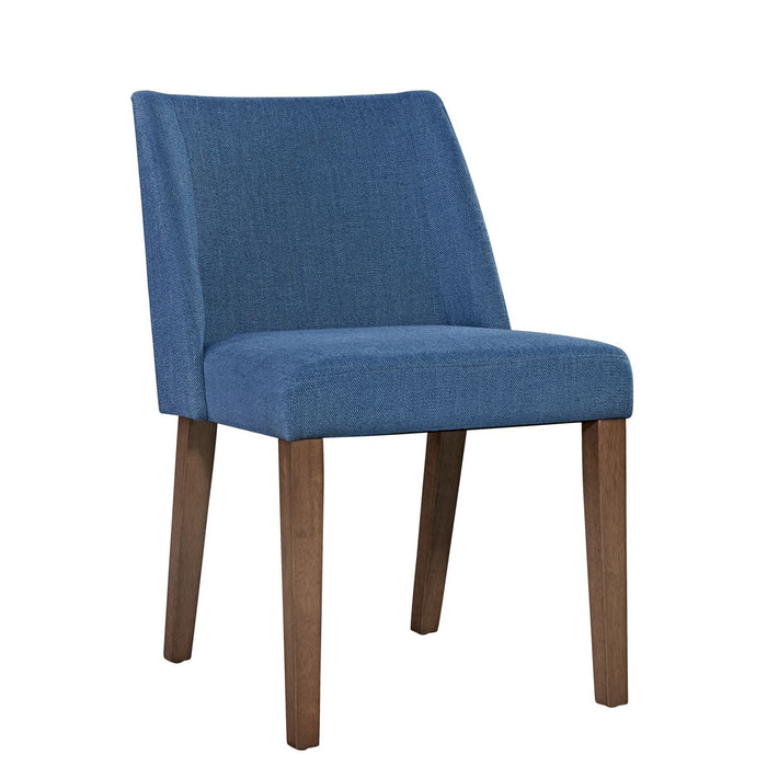 Space Saver Nido Chair (Blue) in Satin Walnut (Set of 2) - Furniture House (VA)