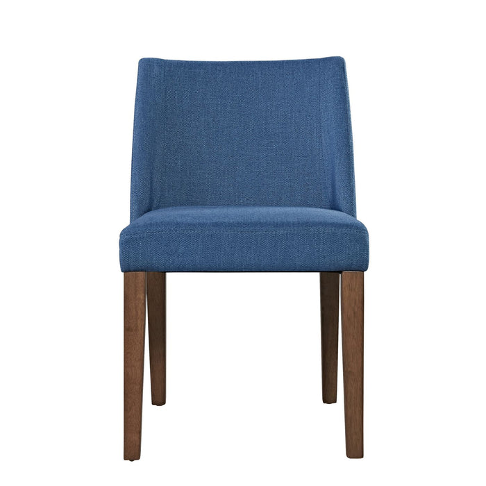 Space Saver Nido Chair (Blue) in Satin Walnut (Set of 2) - Furniture House (VA)