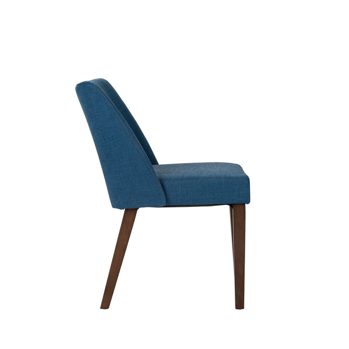 Space Saver Nido Chair (Blue) in Satin Walnut (Set of 2) - Furniture House (VA)