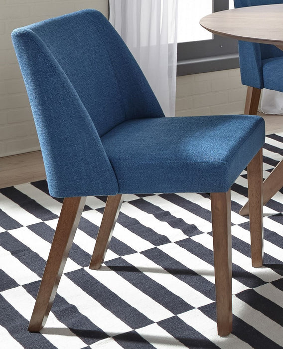 Liberty Furniture Space Saver Nido Chair (Blue) in Satin Walnut (Set of 2)
