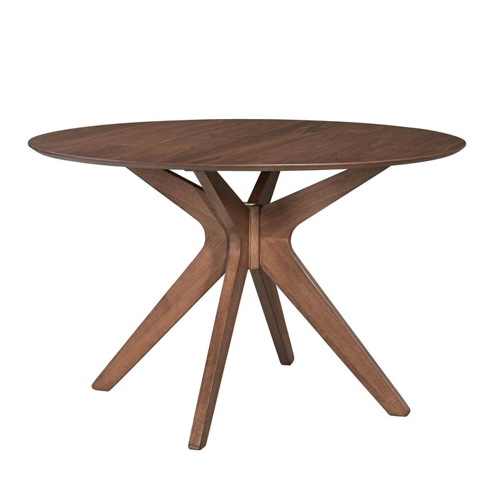 Space Saver Round Pedestal Table in Satin Walnut - Furniture House (VA)