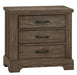 Vaughan Bassett Yosemite 3 Drawer Nightstand in Smoke image