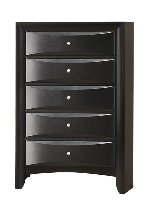 Briana Rectangular 5-drawer Chest Black - Furniture House (VA)