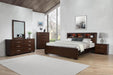 Jessica Bedroom Set with Bookcase Headboard Cappuccino - Furniture House (VA)