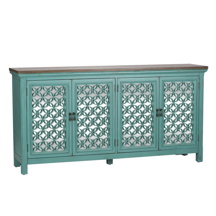 Kensington 4 Door Accent Cabinet in Turquoise - Furniture House (VA)